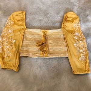 Forever 21 Yellow Bardot Top